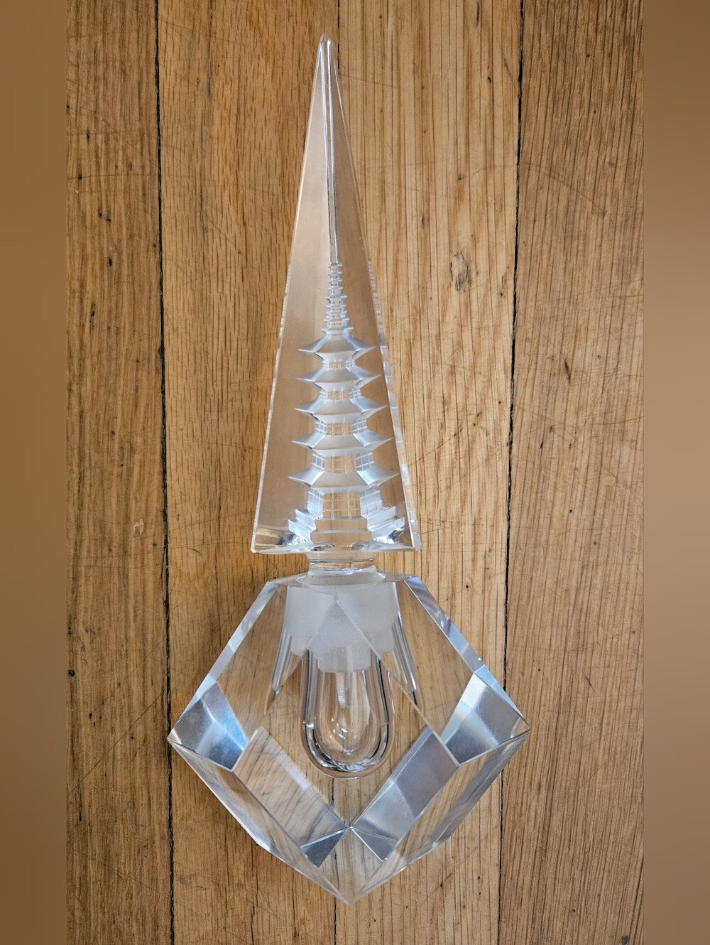 *JAPANESE HAND CUT LEAD CRYSTAL PERFUME BOTTLE 'BRAMOR' by HOYA.
